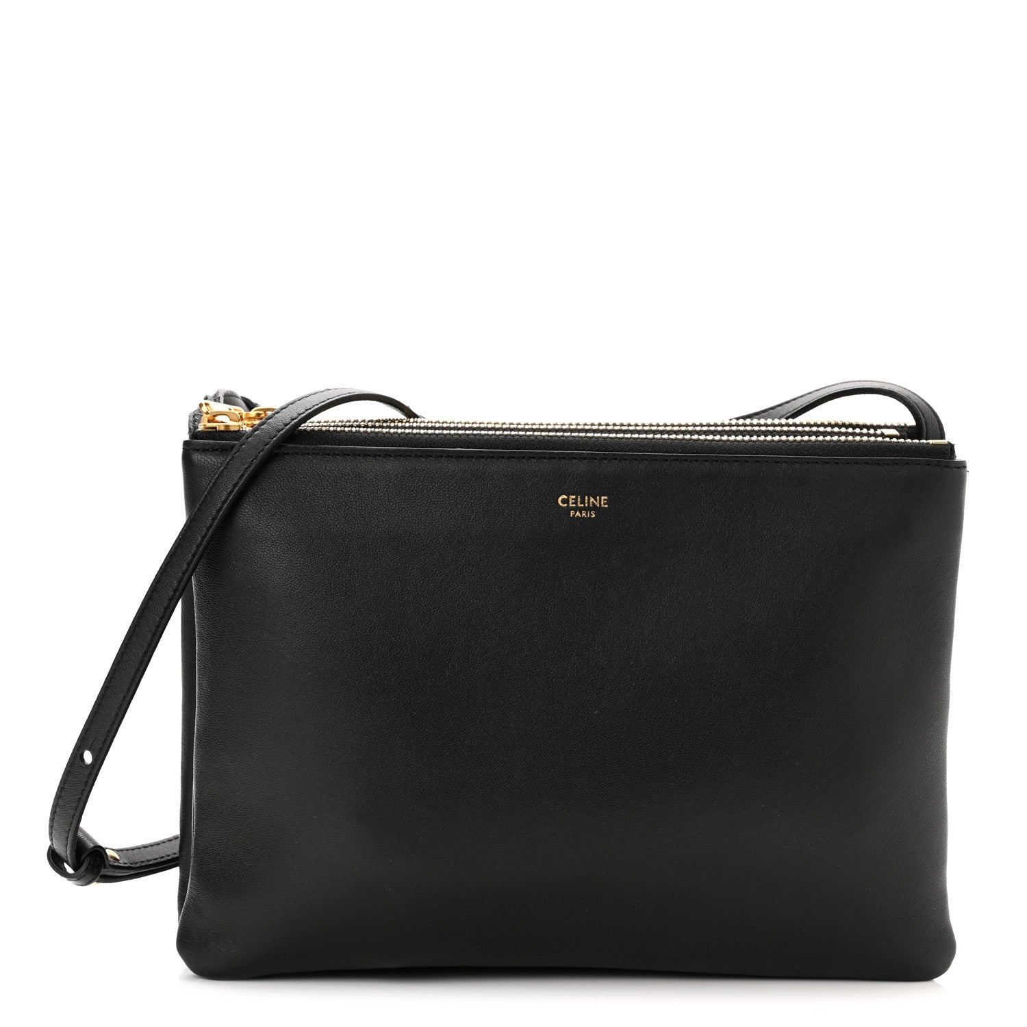 Celine Lambskin Small Trio Crossbody Bag Black 1 of 10