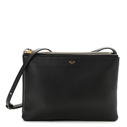 Celine Lambskin Small Trio Crossbody Bag Black 1 of 10