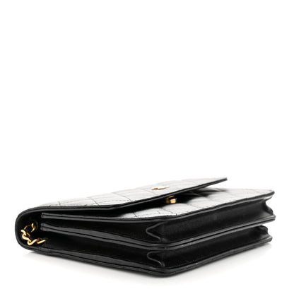 Chanel Lambskin Quilted Square Wallet On Chain WOC Black 4 of 16