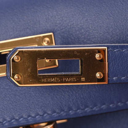 Hermes Swift Kelly Pochette Clutch Bleu Brighton 11 of 27
