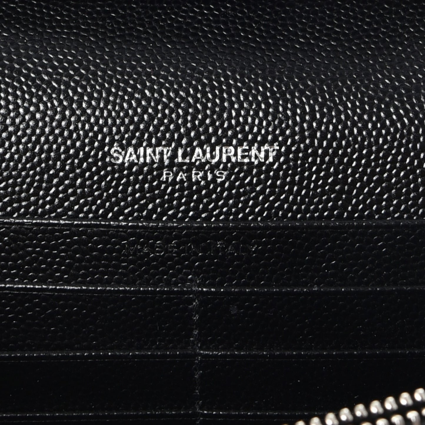 Grain De Poudre Matelasse Chevron Monogram Chain Wallet Black