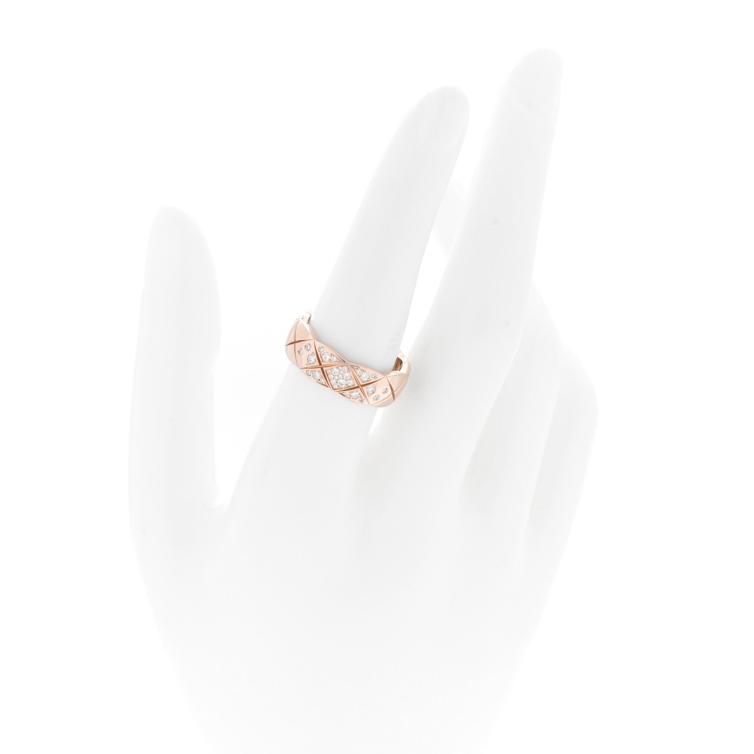 Chanel 18K Beige Gold Diamond Small Coco Crush Ring 55 7.25 2 of 5