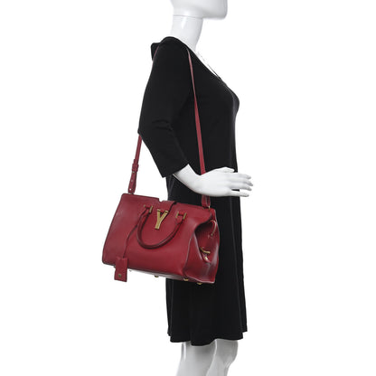 Saint Laurent Smooth Calfskin Medium Y Ligne Cabas Red 2 of 11