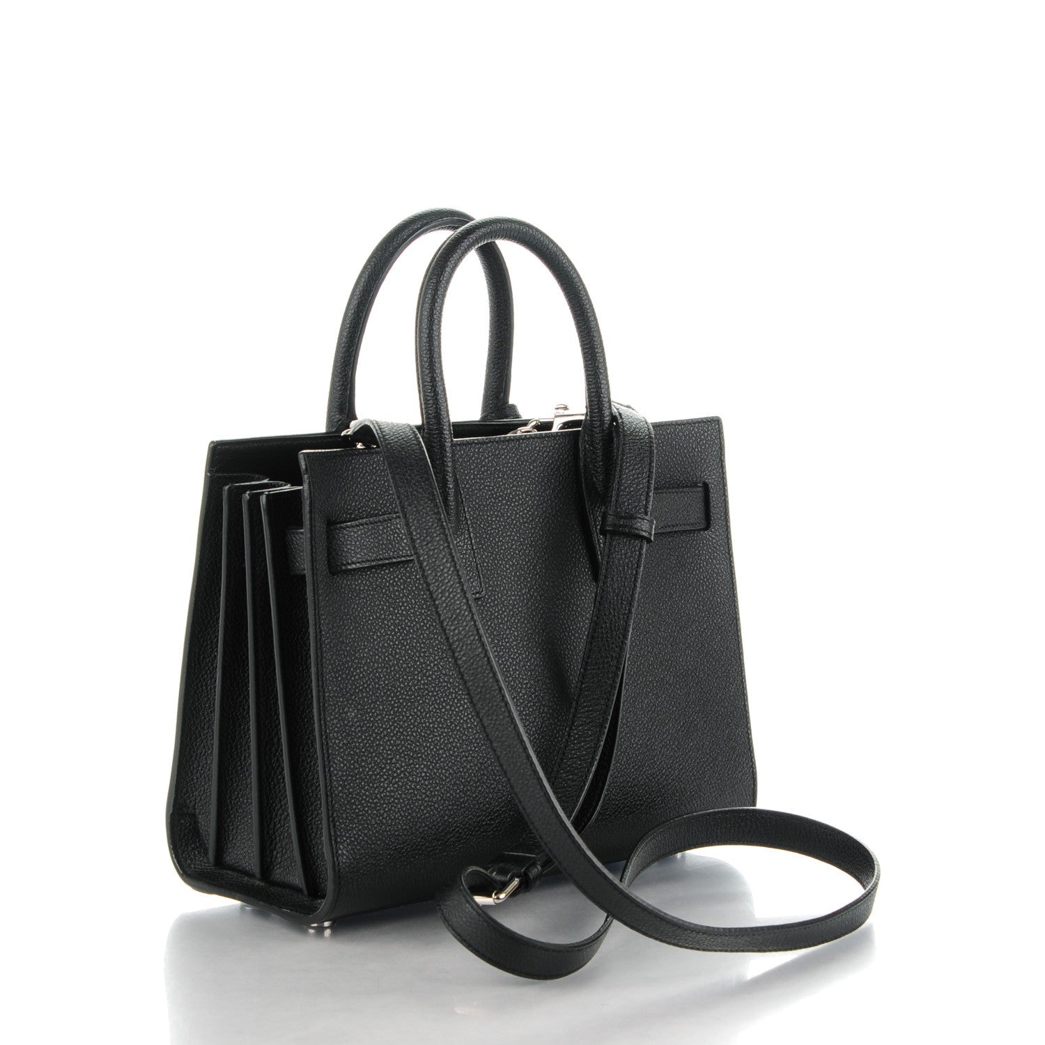 Saint Laurent Grained Calfskin Nano Sac De Jour Black 3 of 7