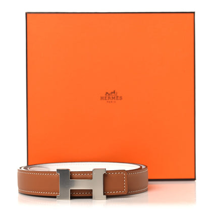 Hermes Epsom Swift 32mm H Belt 85 34 White Gold 6 of 6