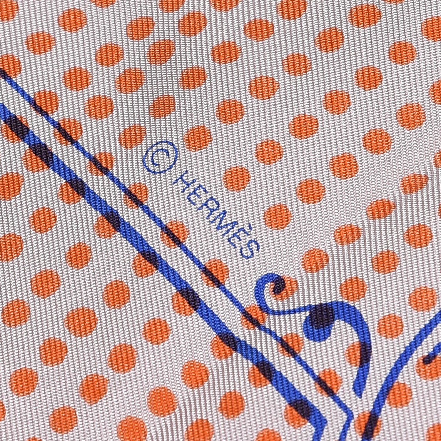 Hermes Silk Manufacture de Boucleries Scarf 90 Orange Bleu Royal Multicolore 3 of 4