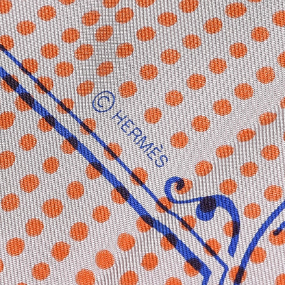 Hermes Silk Manufacture de Boucleries Scarf 90 Orange Bleu Royal Multicolore 3 of 4