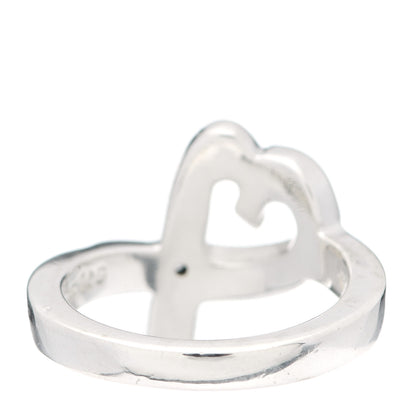 Tiffany Sterling Silver Paloma Picasso Diamond Loving Heart Ring 49 4.75 3 of 4