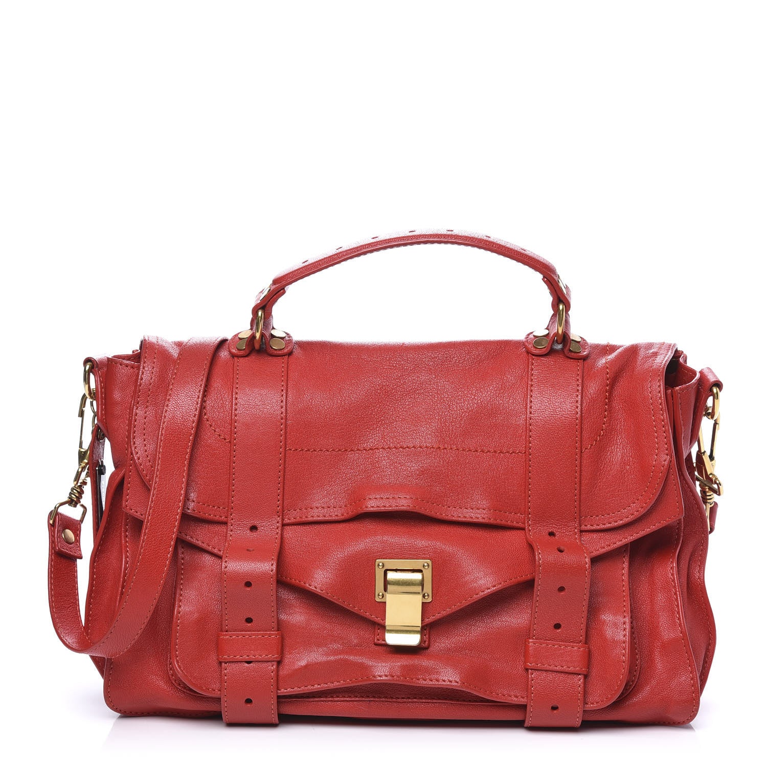 Proenza Schouler Lambskin Medium PS1 Satchel Red 1 of 11