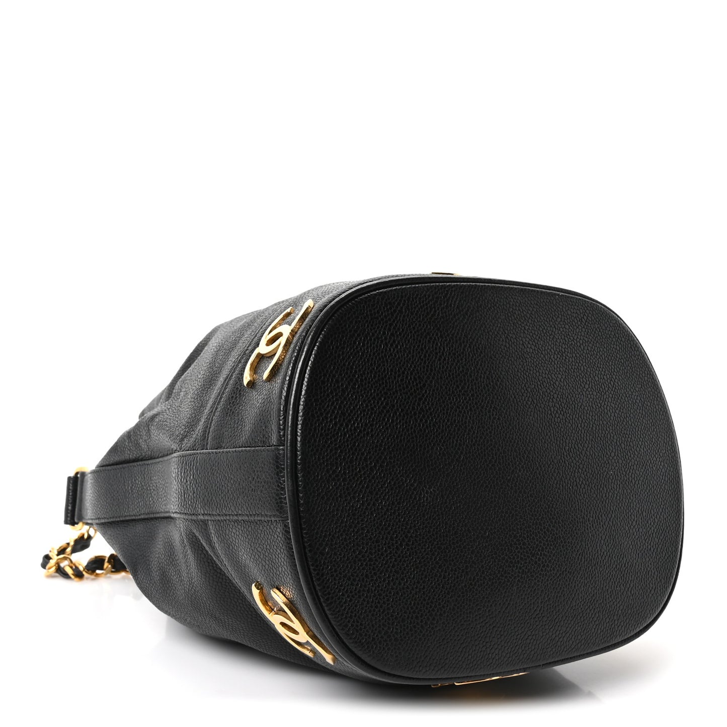 Caviar CC Drawstring Shoulder Bag Black