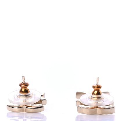Chanel Crystal Pearl Charming Winter CC Star Heart Earrings Gold 3 of 4