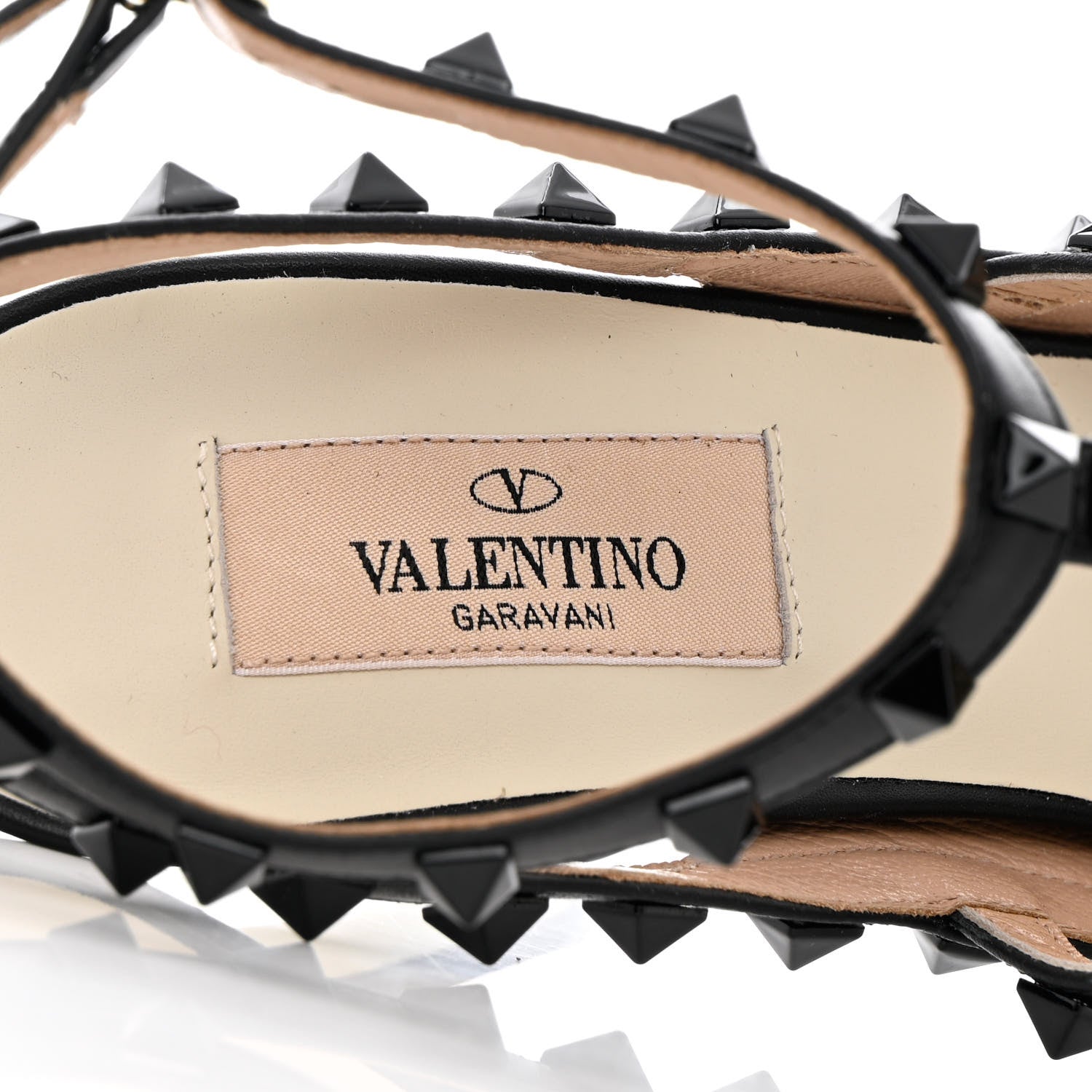 Valentino Garavani Calfskin Rockstud Ankle Strap 100mm Pumps 39.5 Light Ivory Black 6 of 11