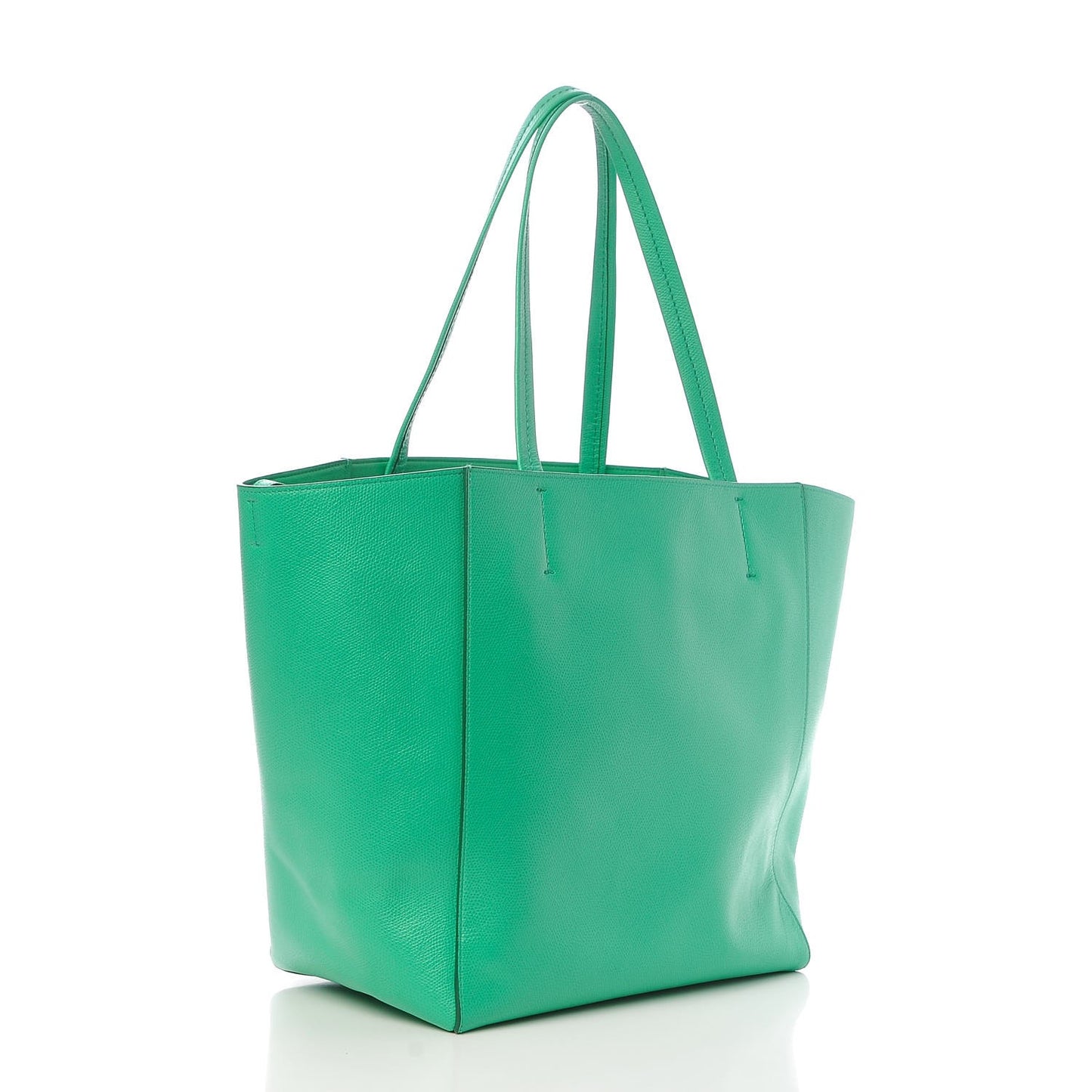 Grained Calfskin Small Horizontal Cabas Phantom Mint