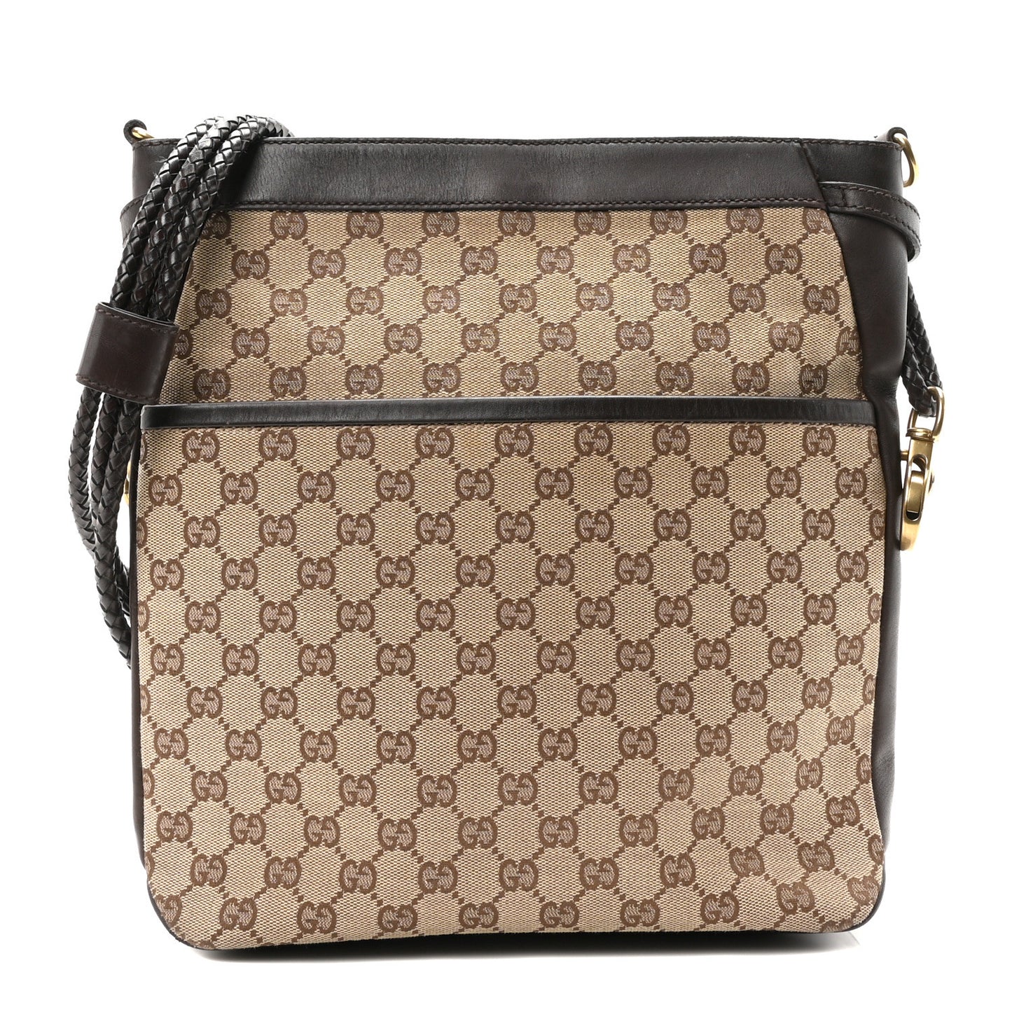 Monogram Braided Shoulder Bag Brown