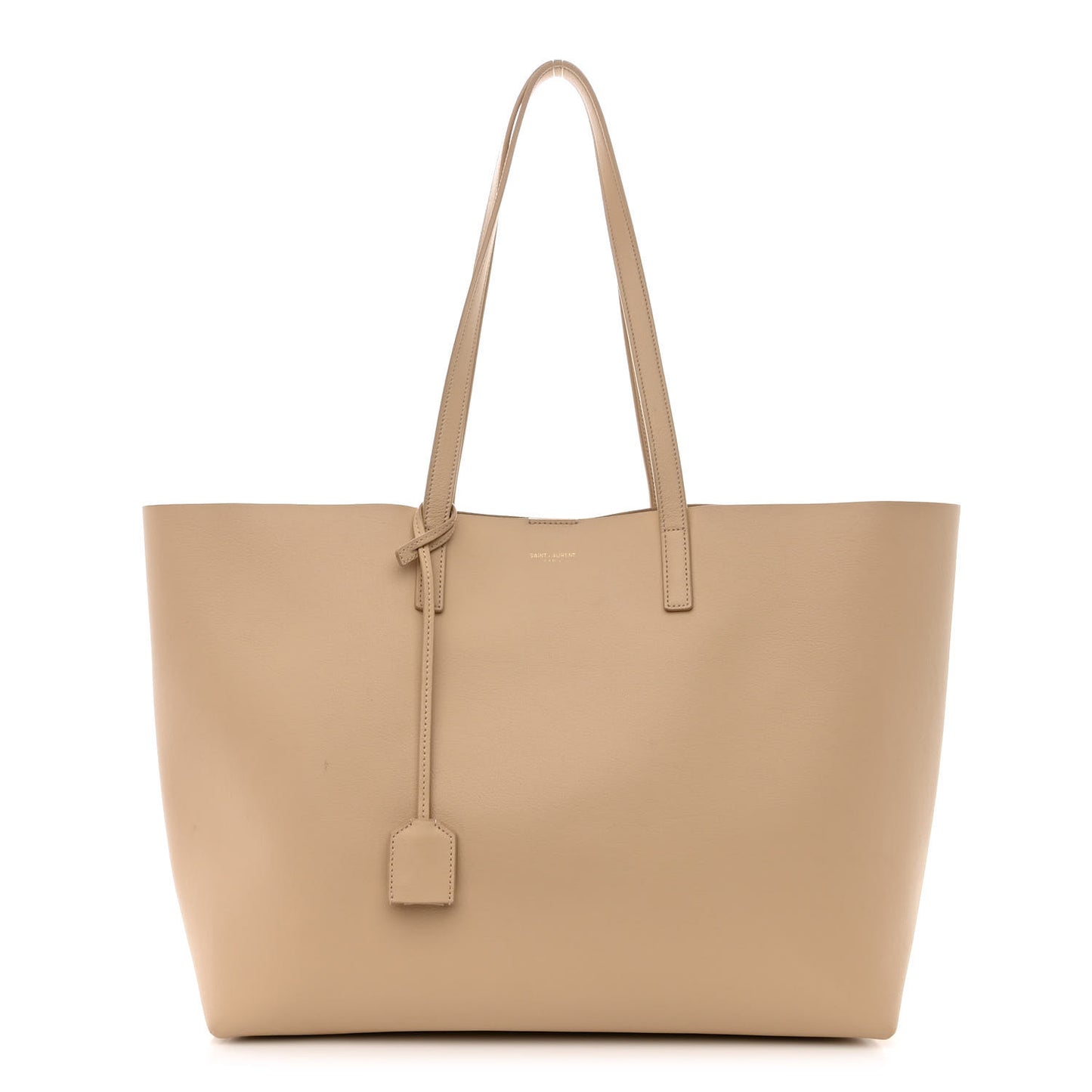 Calfskin Large Shopping Tote Dark Beige