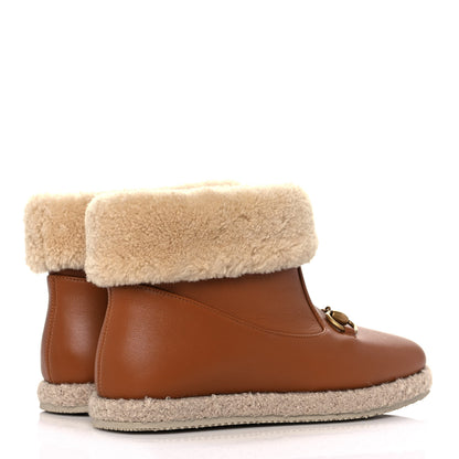 Gucci Calfskin Wool Womens Fria Horsebit Ankle Boots 36 New Caramel Butterscotch 4 of 9