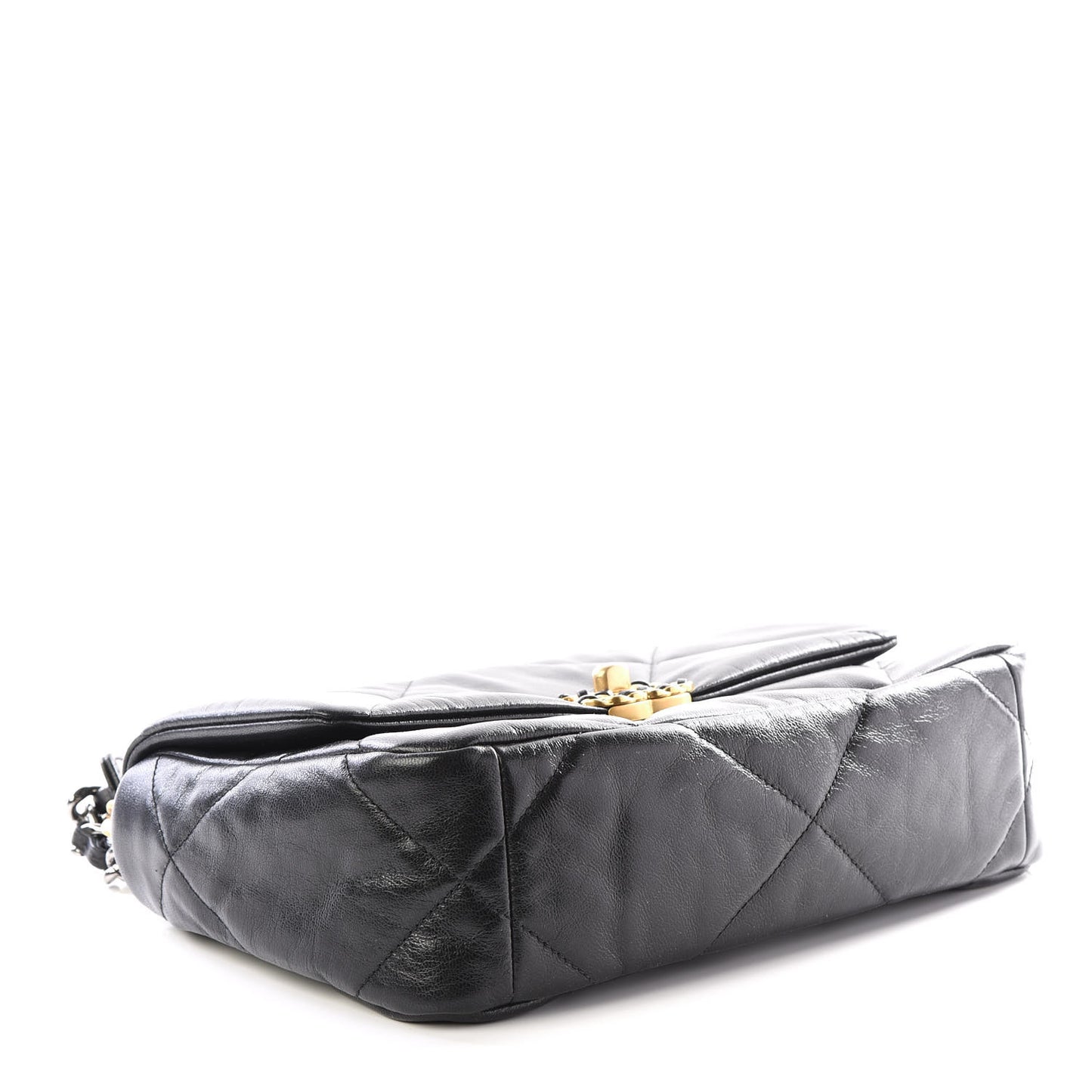 Goatskin Quilted Medium 19 Flap Black