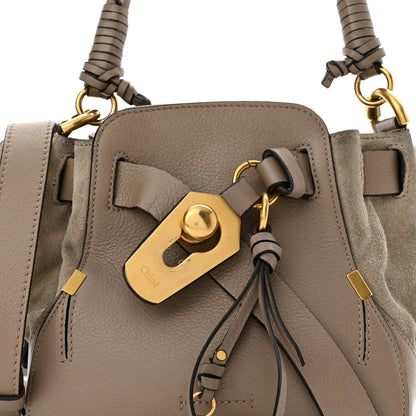 Chloe Suede Calfskin Small Owen Bucket Bag Motty Grey 8 of 11