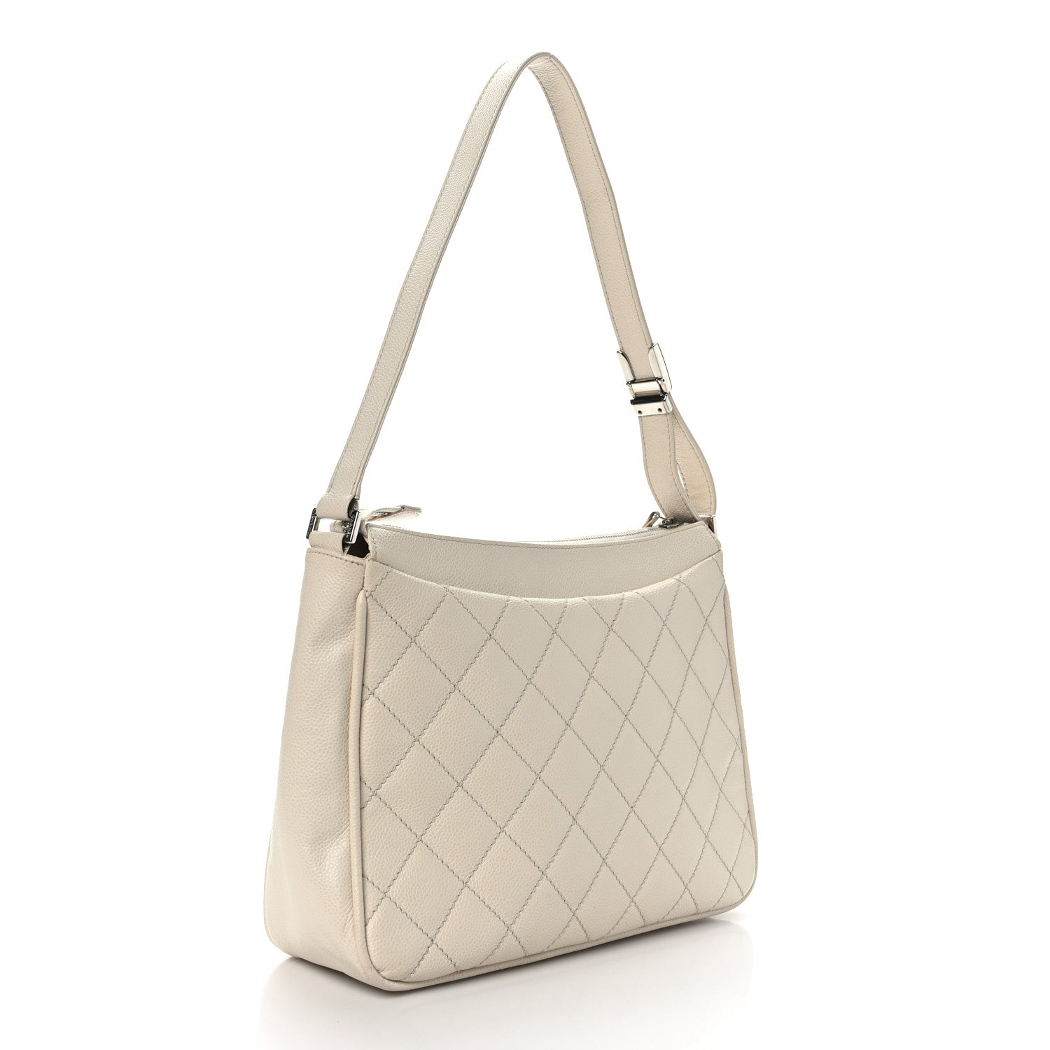 Chanel Caviar Quilted Timeless CC Hobo Ivory 3 of 11