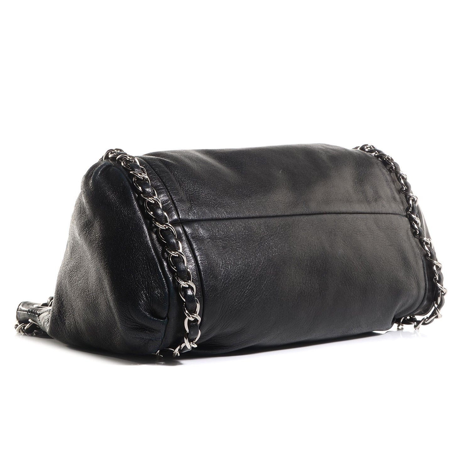 Lambskin Small Sharpei Shoulder Bag Black
