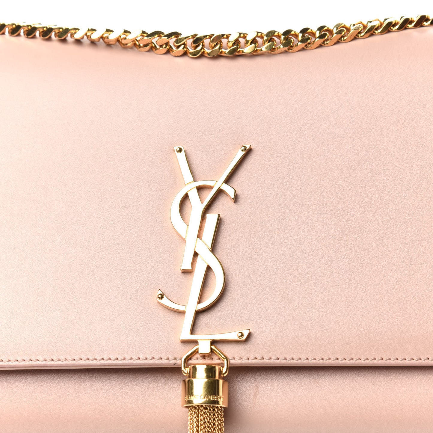Smooth Calfskin Medium Classic Monogram Kate Tassel Satchel Pink