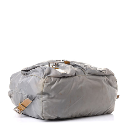 Prada Nylon Vela Patent Backpack Argento 3 of 8