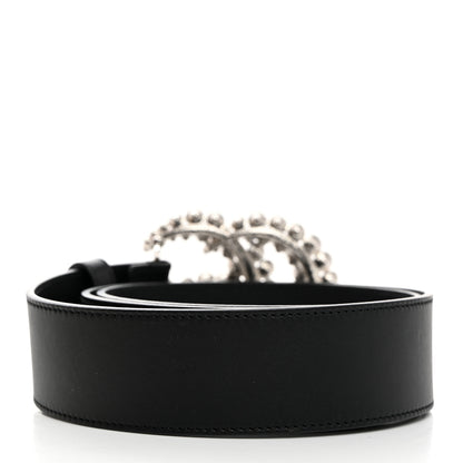 Gucci Calfskin Crystal Double G 40mm Belt 85 34 Black 2 of 5