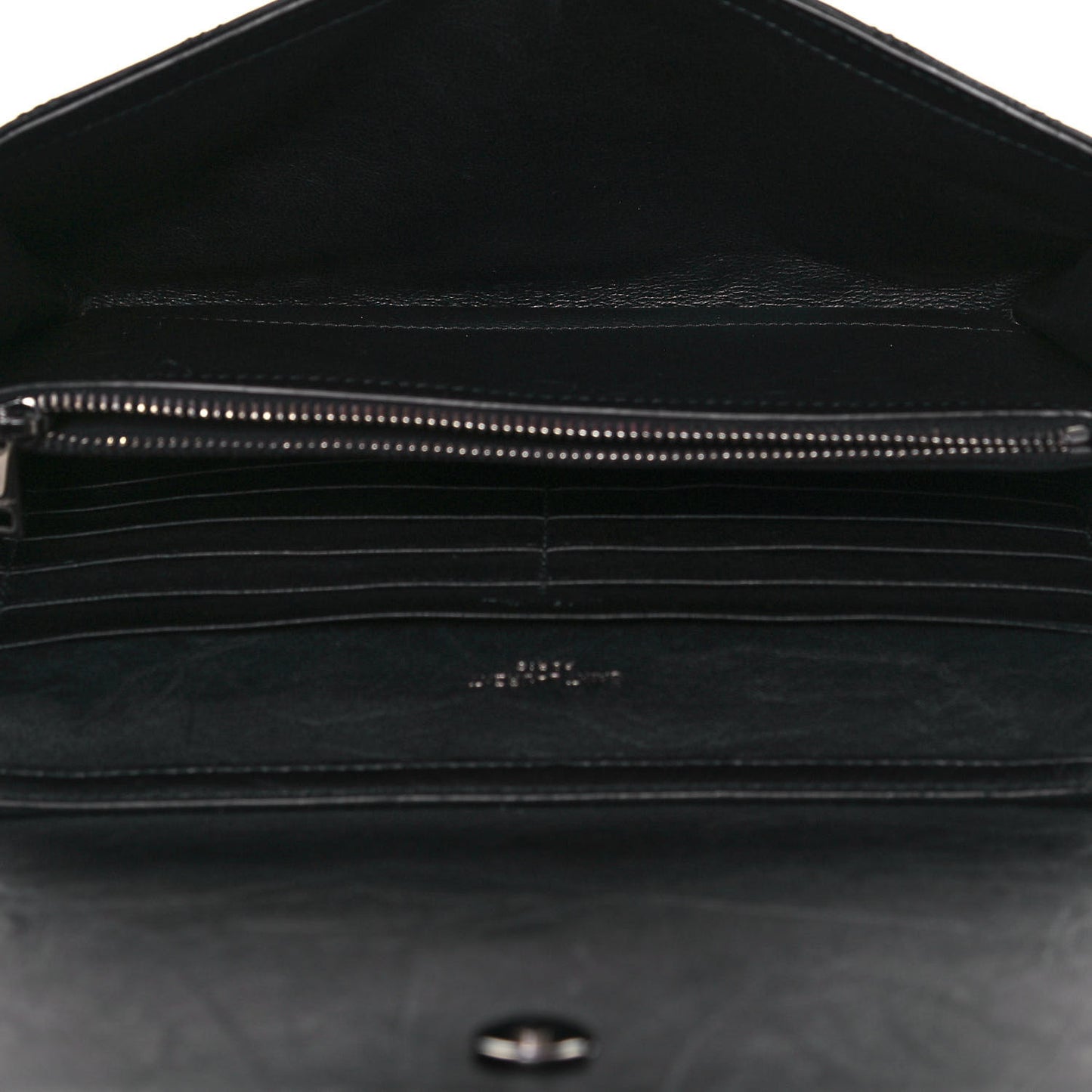 Lambskin Diamond Quilted Becky Chain Wallet Black
