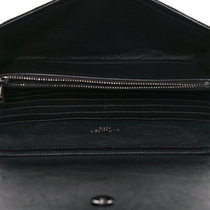 Saint Laurent Lambskin Diamond Quilted Becky Chain Wallet Black 5 of 13