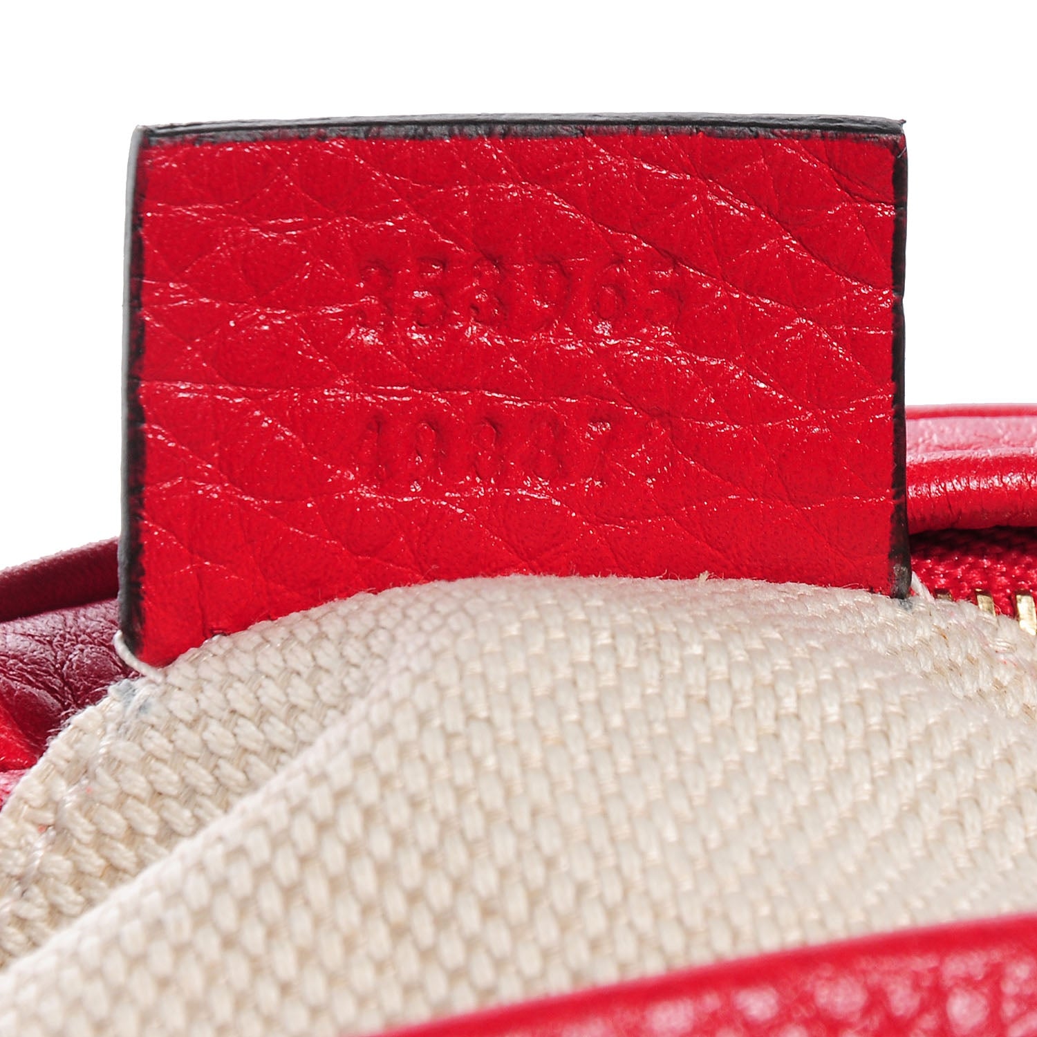 Gucci Pebbled Calfskin Mini Soho Chain Bag Tabasco Red 10 of 10