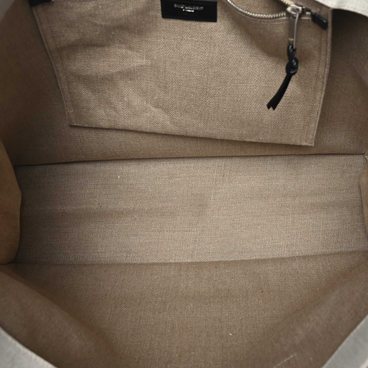 Linen Calfskin Rive Gauche Tote Optic White