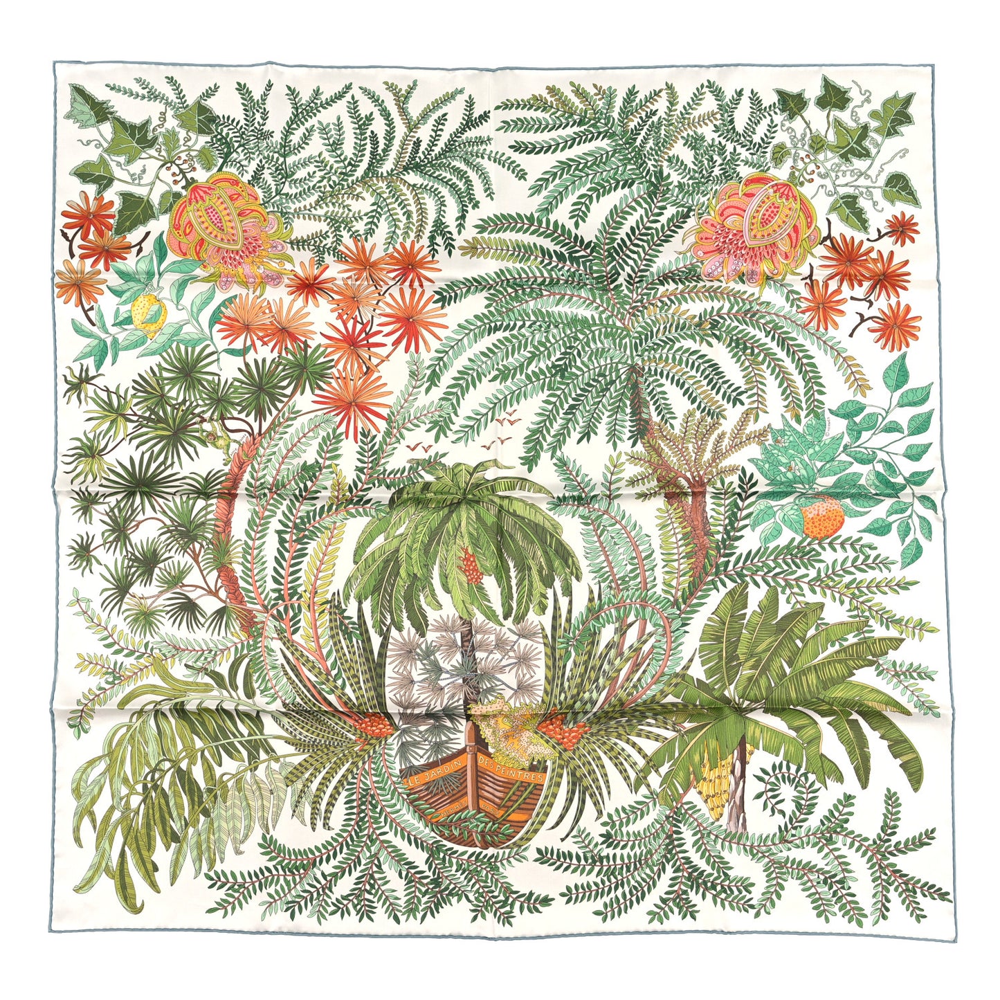 Silk Le Jardin Des Peintres Double Face Scarf 90