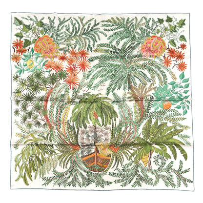 Hermes Silk Le Jardin Des Peintres Double Face Scarf 90 1 of 4