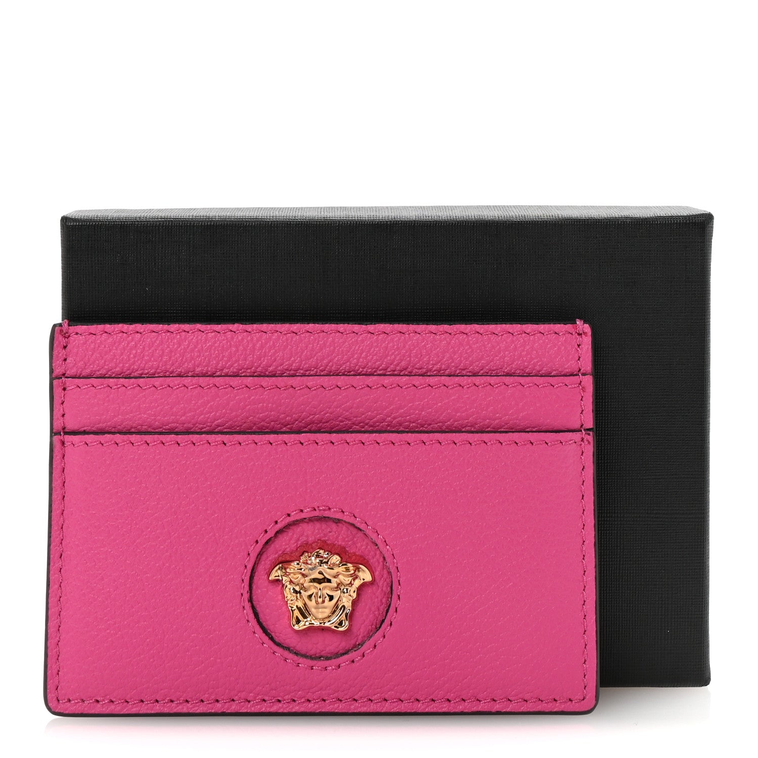 Versace Calfskin Medusa Card Holder Dark Pink 7 of 7