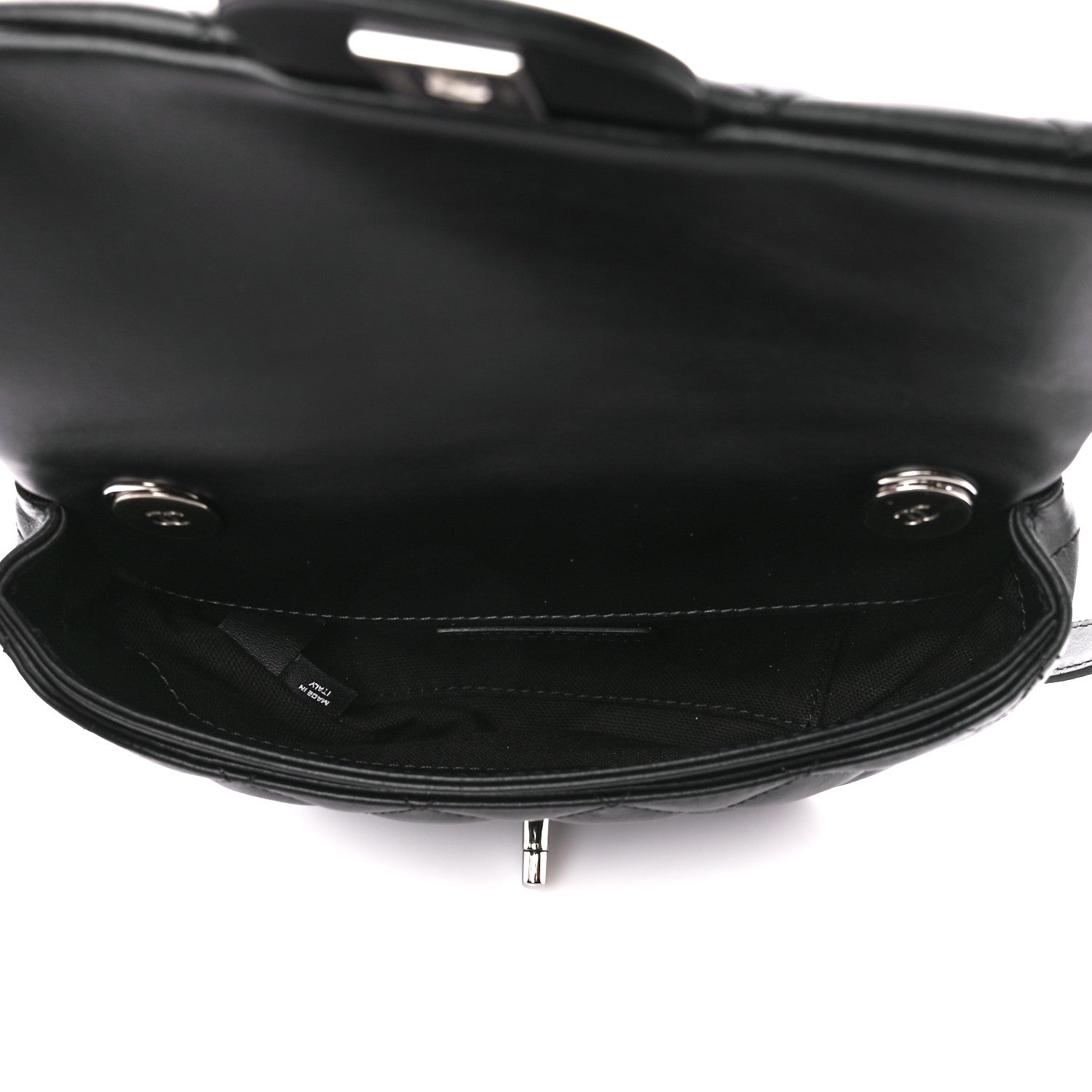 Chanel Calfskin Quilted CC Uniform Flap Belt Bag Black 5 of 13
