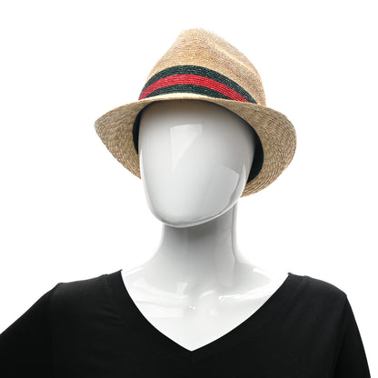 Gucci Abaca Straw Web Fedora Hat L 2 of 9