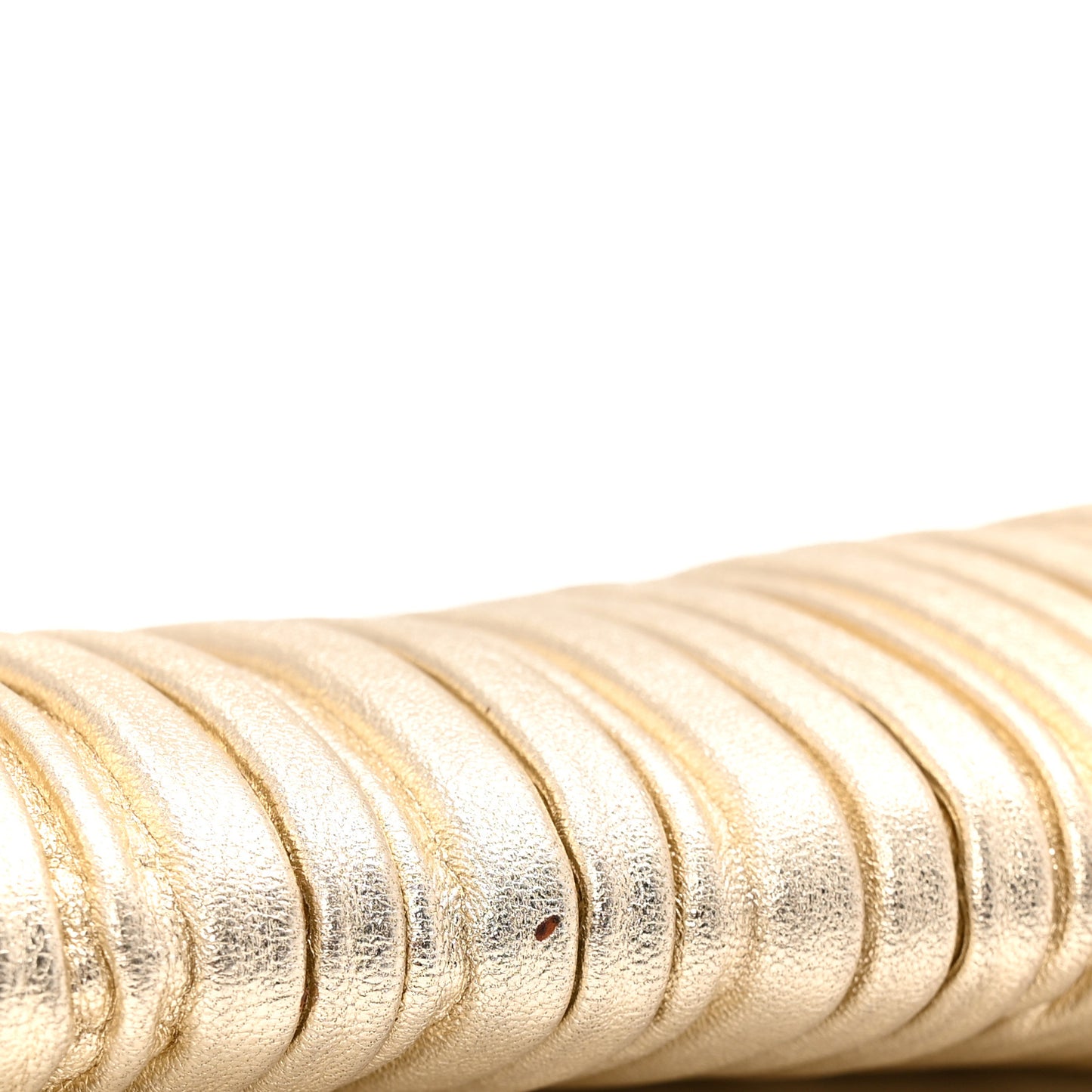 Metallic Nappa Plisse Long Clutch Gold