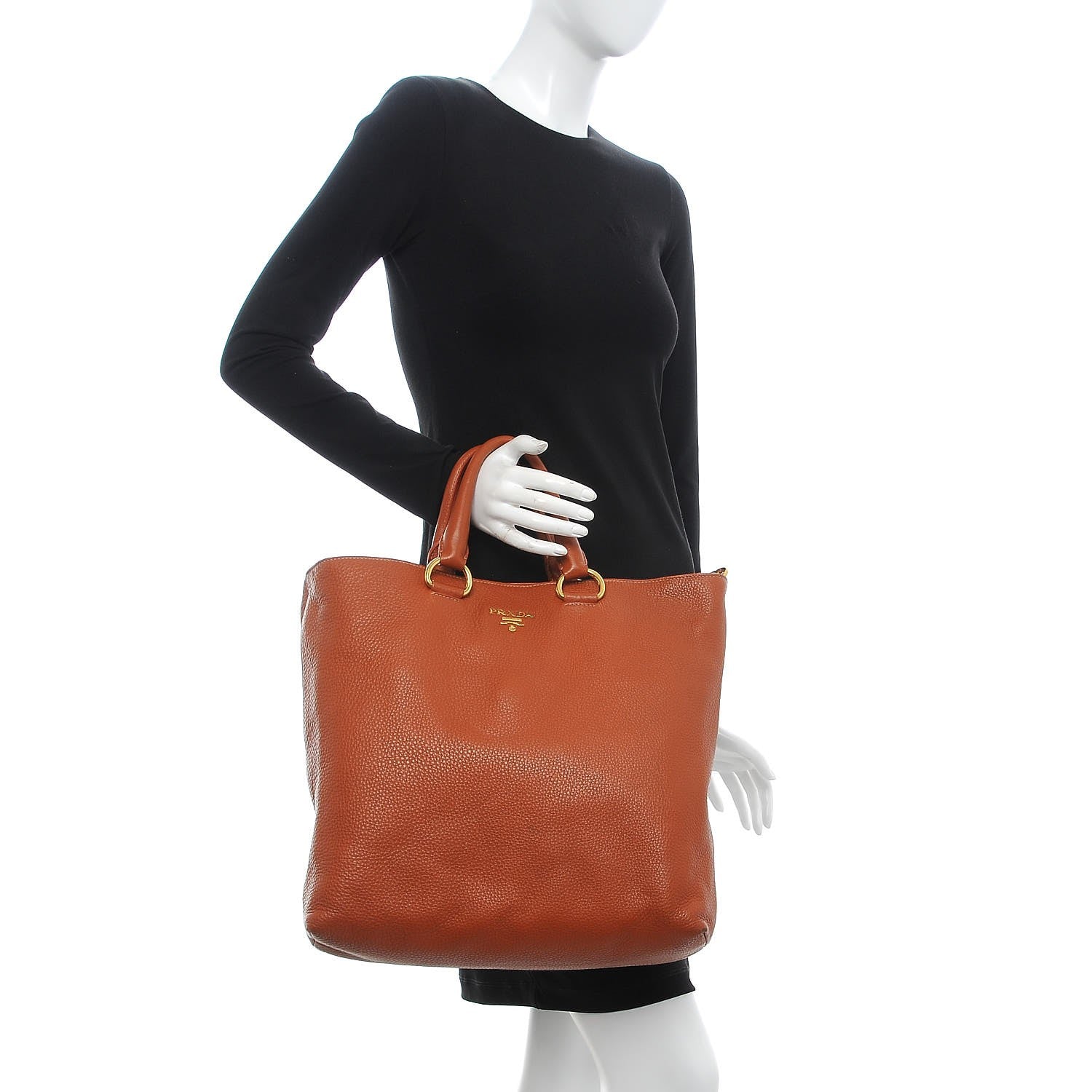 Prada Vitello Daino Tote Caramel 2 of 19