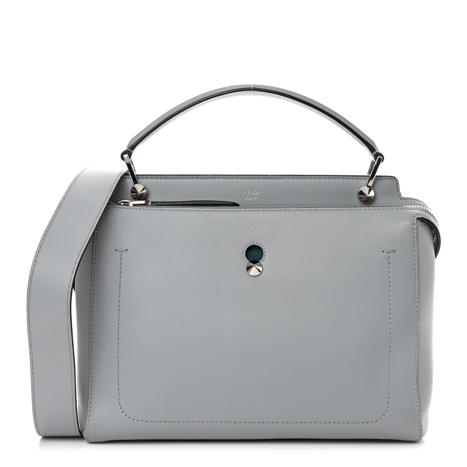 Fendi Vitello Baltico Dolce DotCom Satchel Ardesia 1 of 16