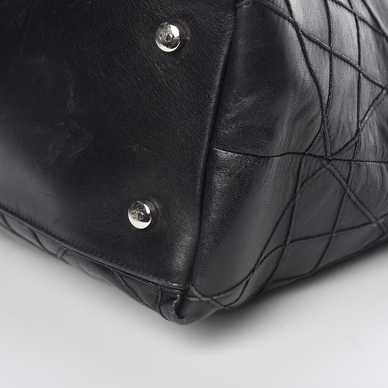 Christian Dior Lambskin Cannage Medium Granville Tote Black 14 of 16