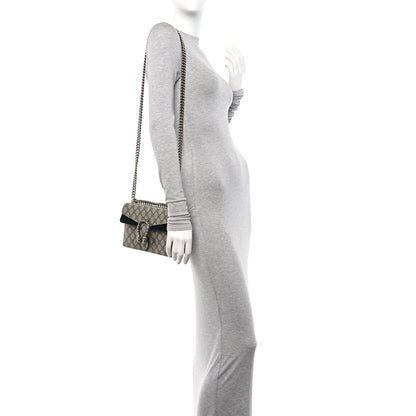 Gucci GG Supreme Monogram Suede Crystal Small Dionysus Shoulder Bag Beige Ebony Black 2 of 14