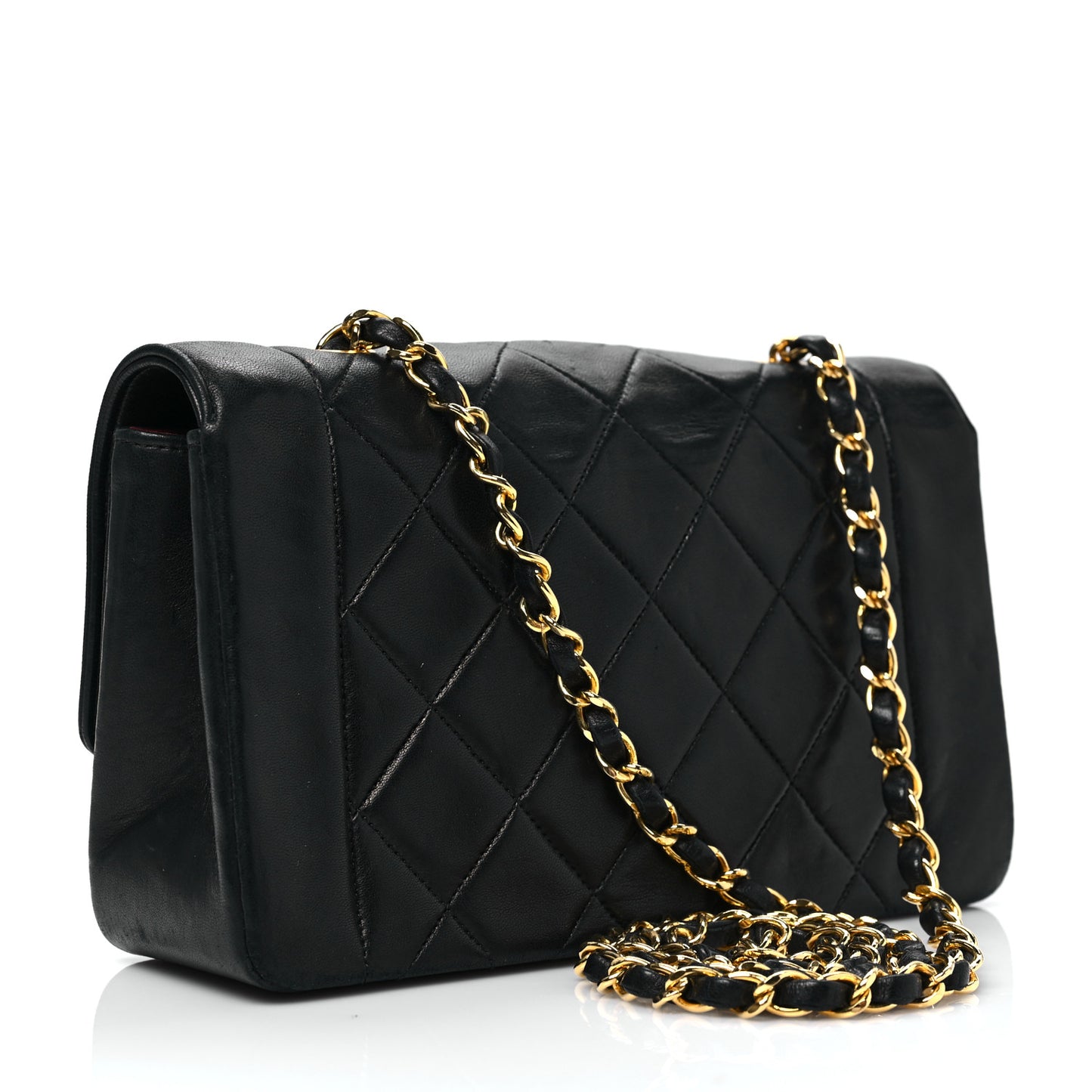 Lambskin Quilted Small Single Flap Black