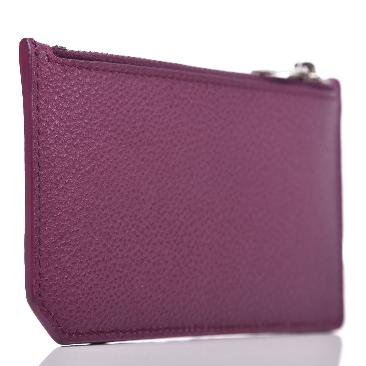 Saint Laurent Grained Calfskin 5 Fragments Zip Pouch Card Holder Pivoine 3 of 10
