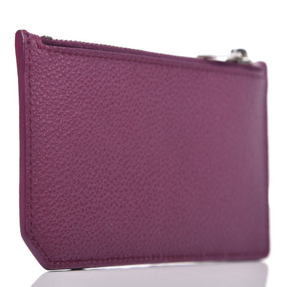 Saint Laurent Grained Calfskin 5 Fragments Zip Pouch Card Holder Pivoine 3 of 10
