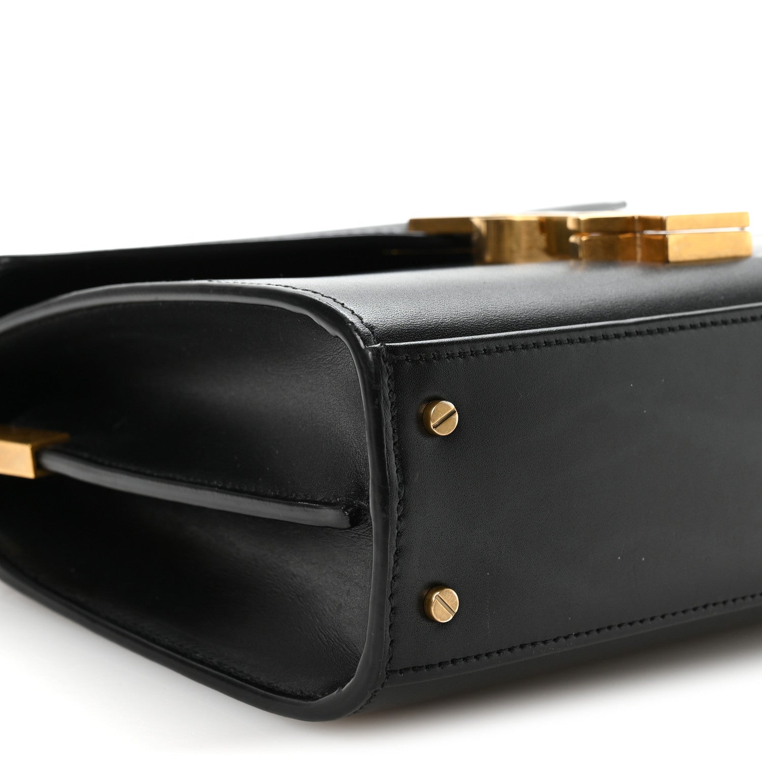 Saint Laurent Calfskin Mini Classic Monogram Cassandra Top Handle Black 9 of 10