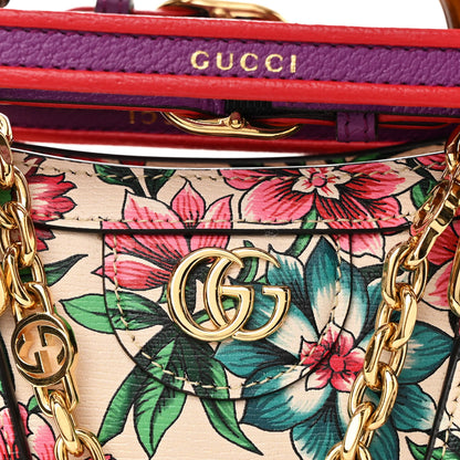 Gucci New Shangai Calfskin Floral Print Mini Diana Tote Bag Multicolor 8 of 10