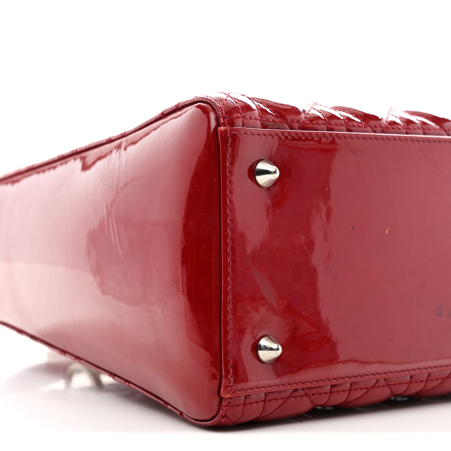 Christian Dior Patent Cannage Medium Lady Dior Red 9 of 12