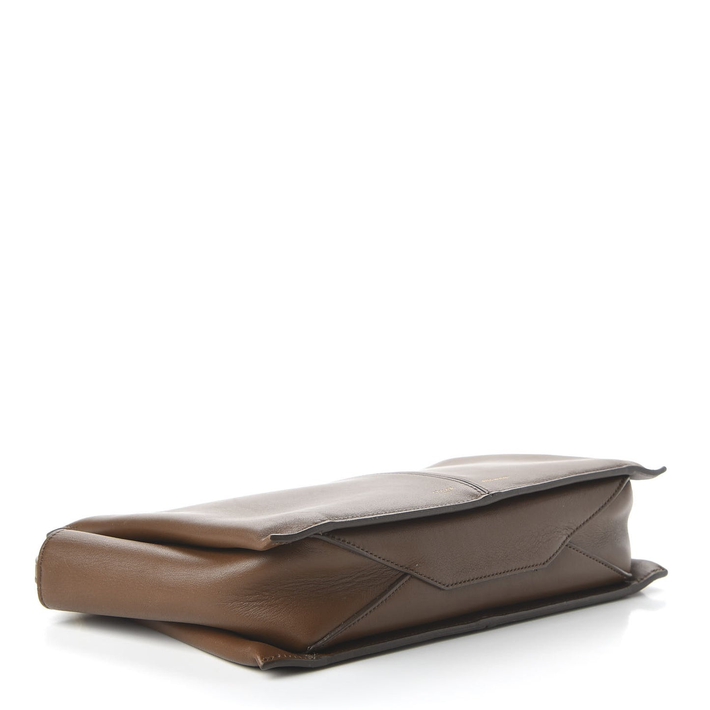 Natural Calfskin Tri-Fold Clutch on Chain Havana