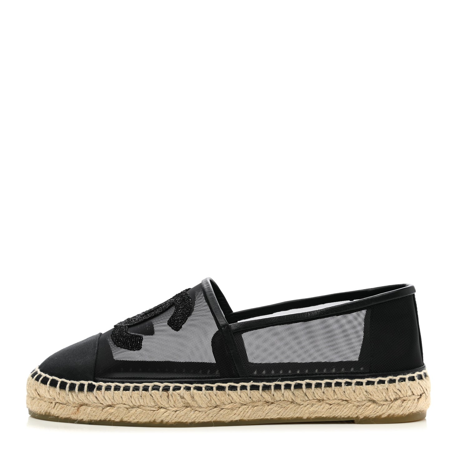 Mesh Grosgrain CC Espadrilles 38 Black