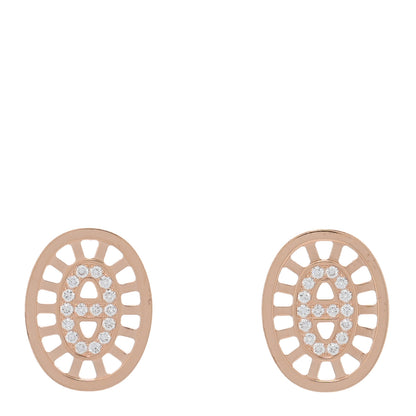 Hermes 18K Rose Gold Diamond Chaine d'Ancre Divine Stud Earrings 1 of 5